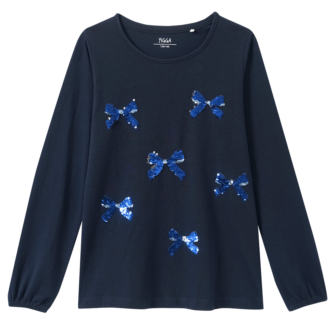Mädchen Langarmshirt mit Wendepailletten von Yigga
