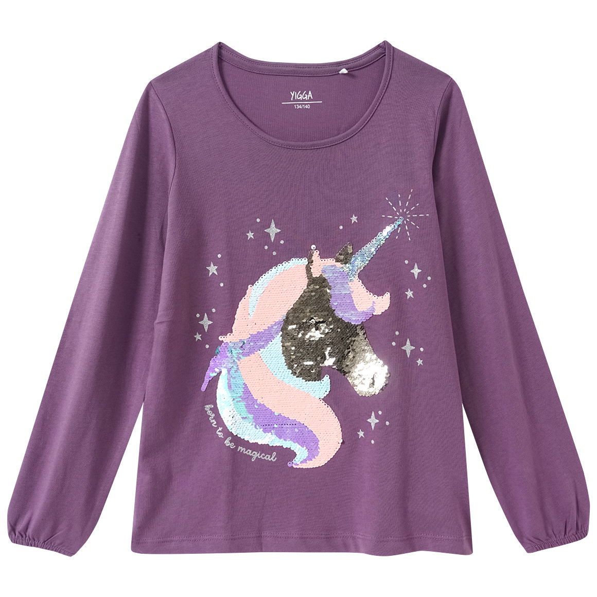 Mädchen Langarmshirt mit Wendepailletten Mädchen Langarmshirt mit Wendepailletten von Yigga