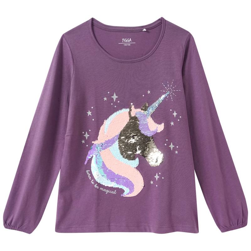 Mädchen Langarmshirt mit Wendepailletten Mädchen Langarmshirt mit Wendepailletten von Yigga