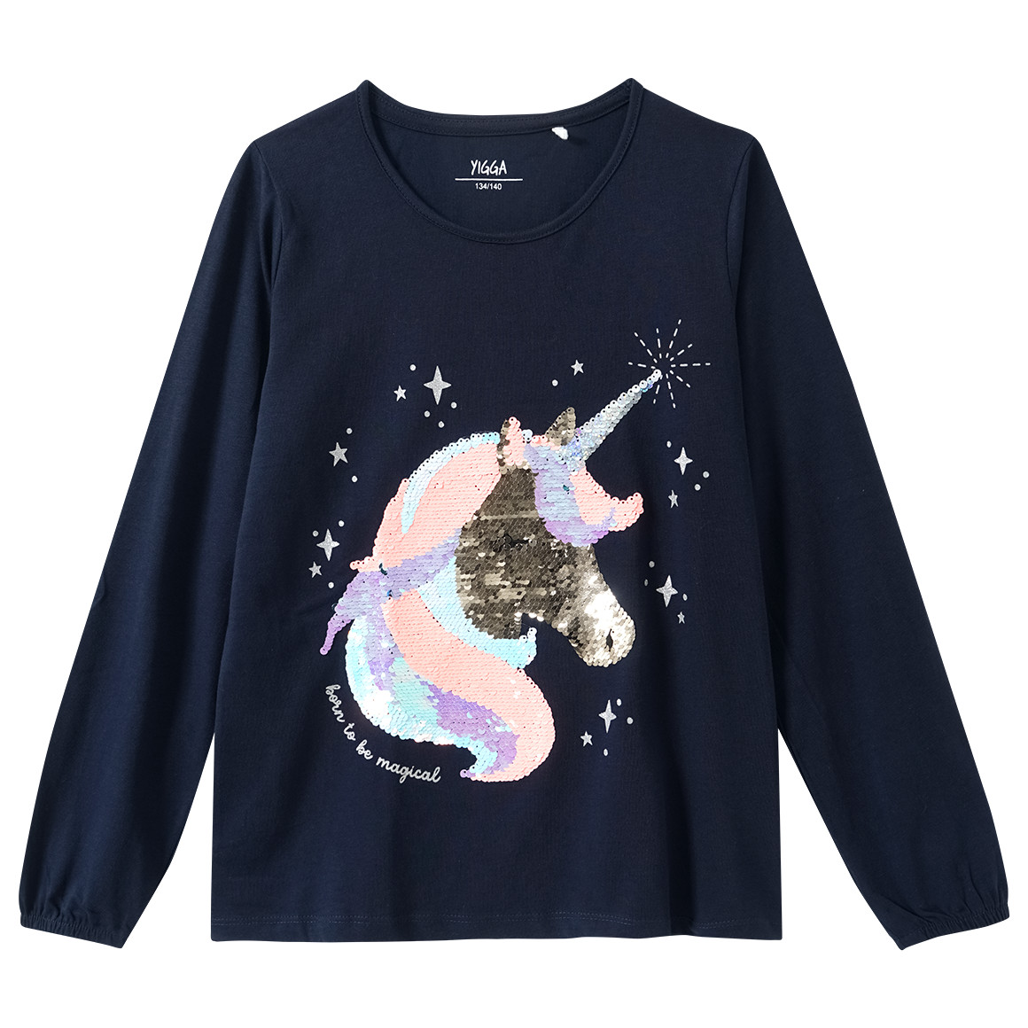 Mädchen Langarmshirt mit Wendepailletten Mädchen Langarmshirt mit Wendepailletten von Yigga