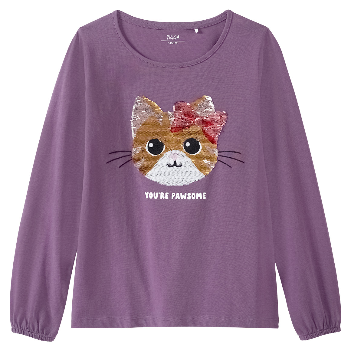 Mädchen Langarmshirt mit Wendepailletten Mädchen Langarmshirt mit Wendepailletten von Yigga