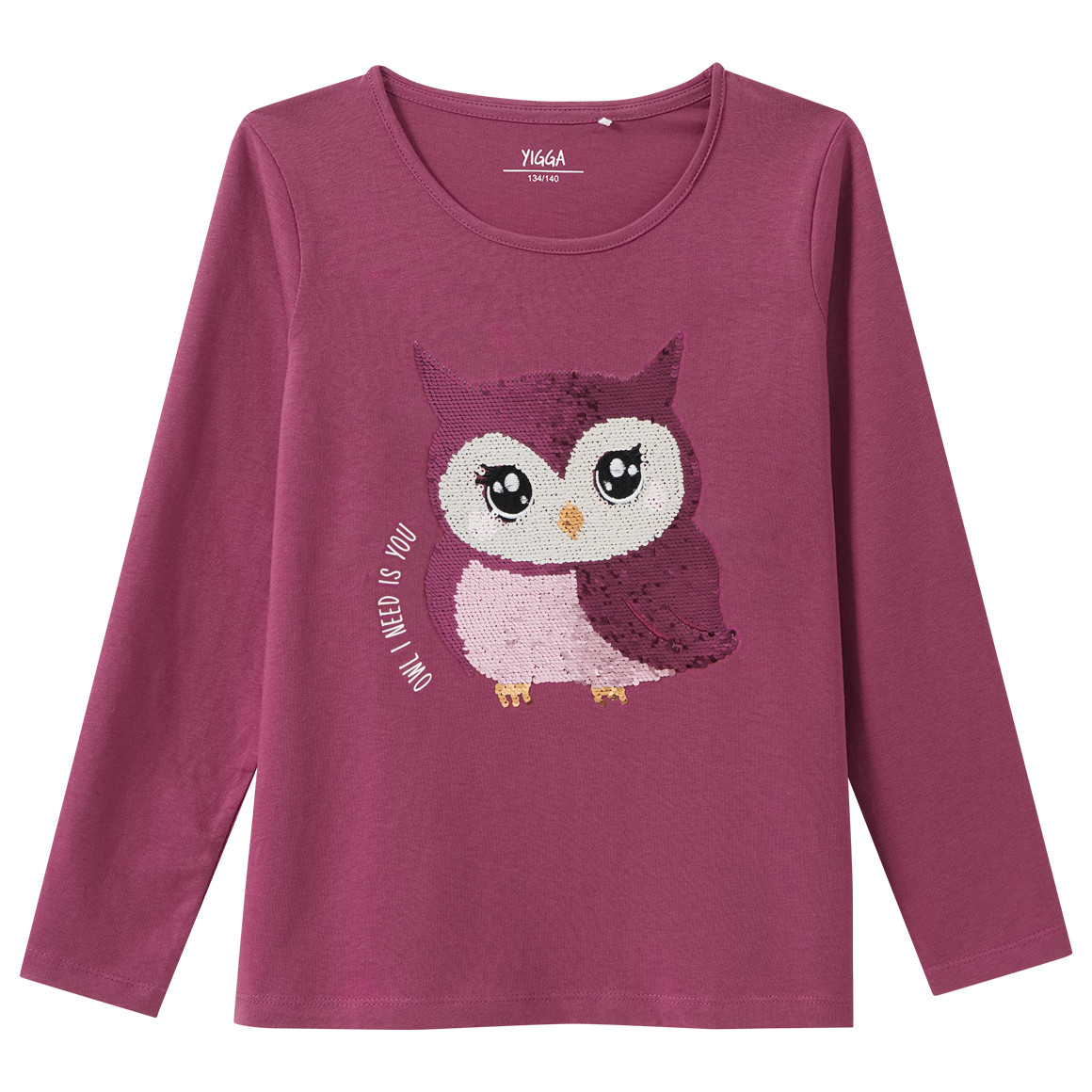 Mädchen Langarmshirt mit Wendepailletten Mädchen Langarmshirt mit Wendepailletten von Yigga