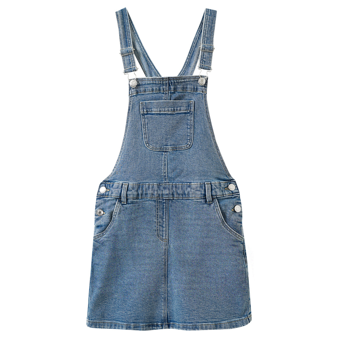 Mädchen Latzkleid in Denim-Look von Yigga