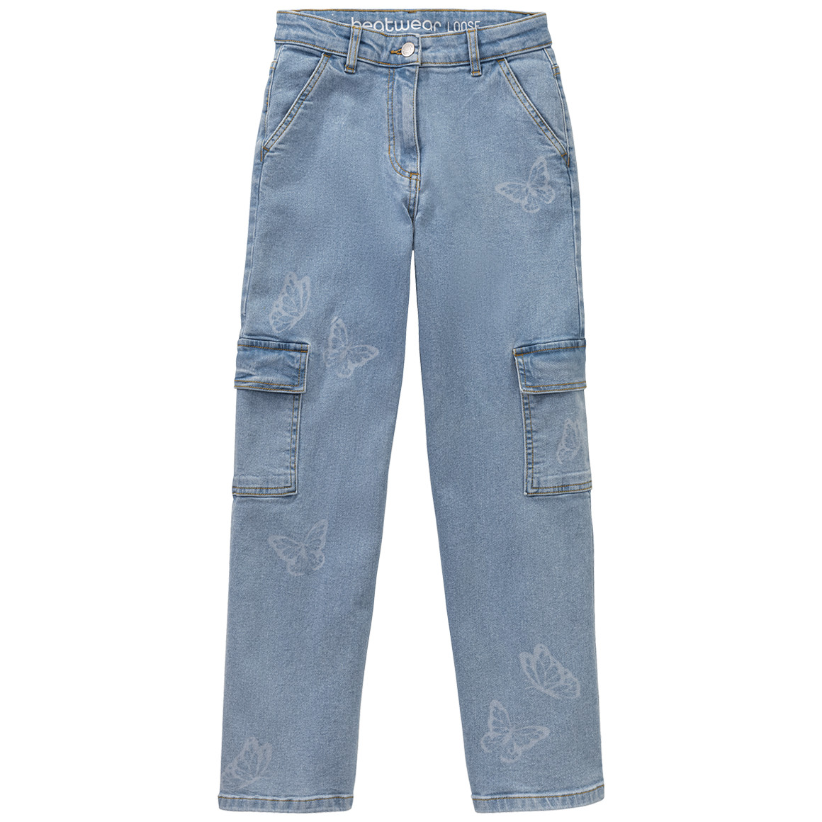 Mädchen Loose-Jeans im Cargo-Style von Yigga