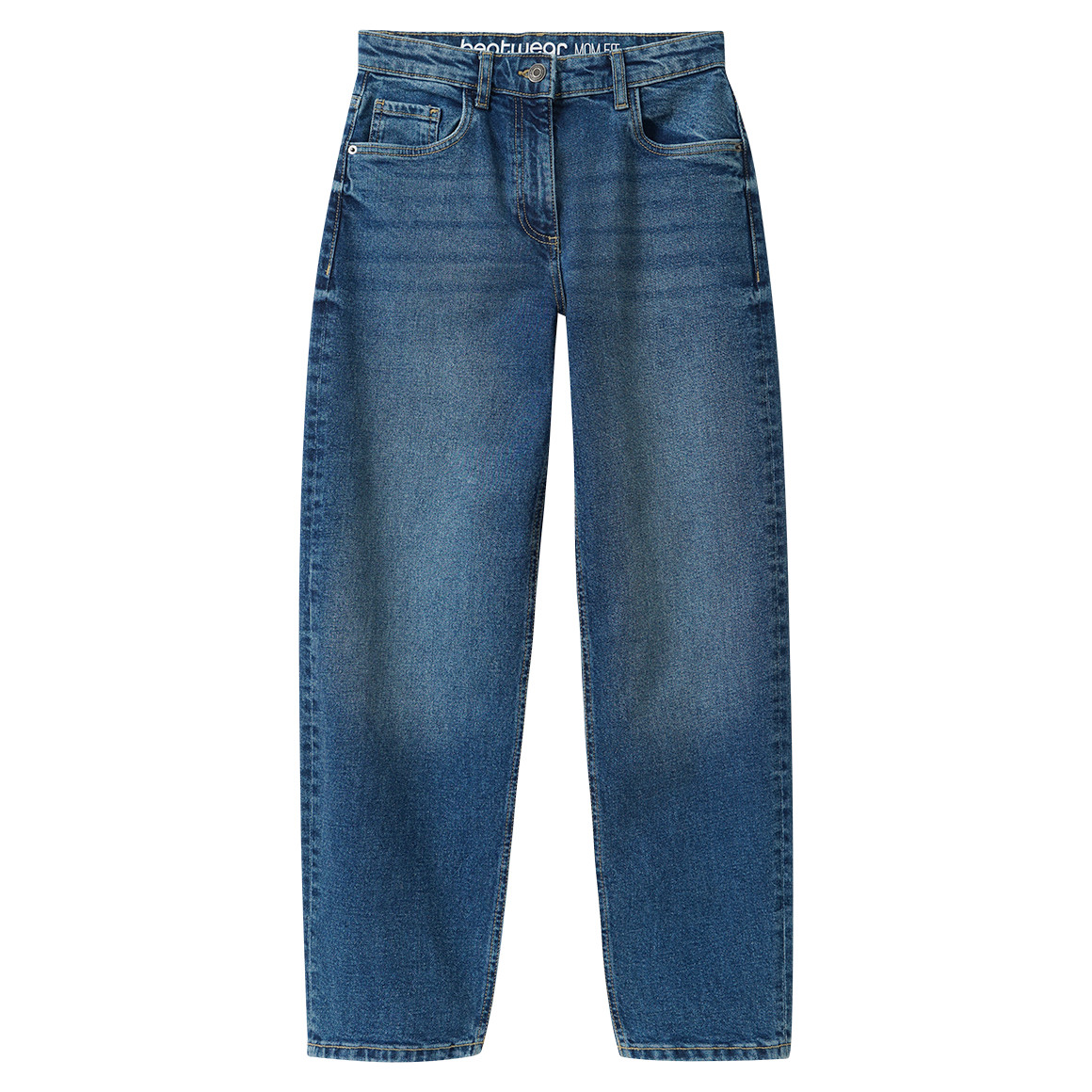 Mädchen Mom-Fit-Jeans mit verstellbarem Bund Mädchen Mom-Fit-Jeans mit verstellbarem Bund von Yigga