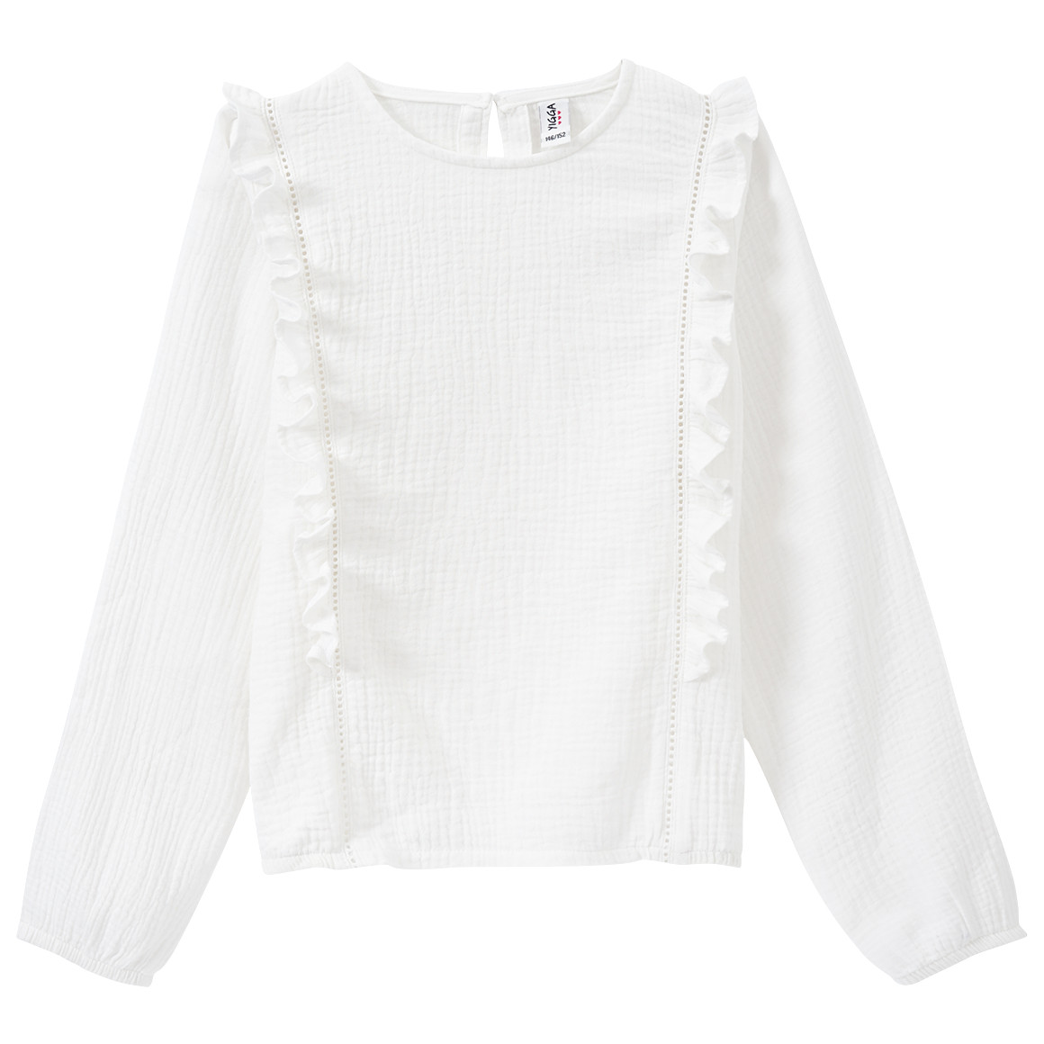 Mädchen Musselin-Bluse mit Rüschen von Yigga