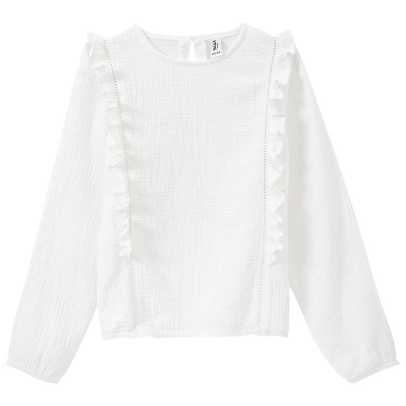 Mädchen Musselin-Bluse mit Rüschen von Yigga