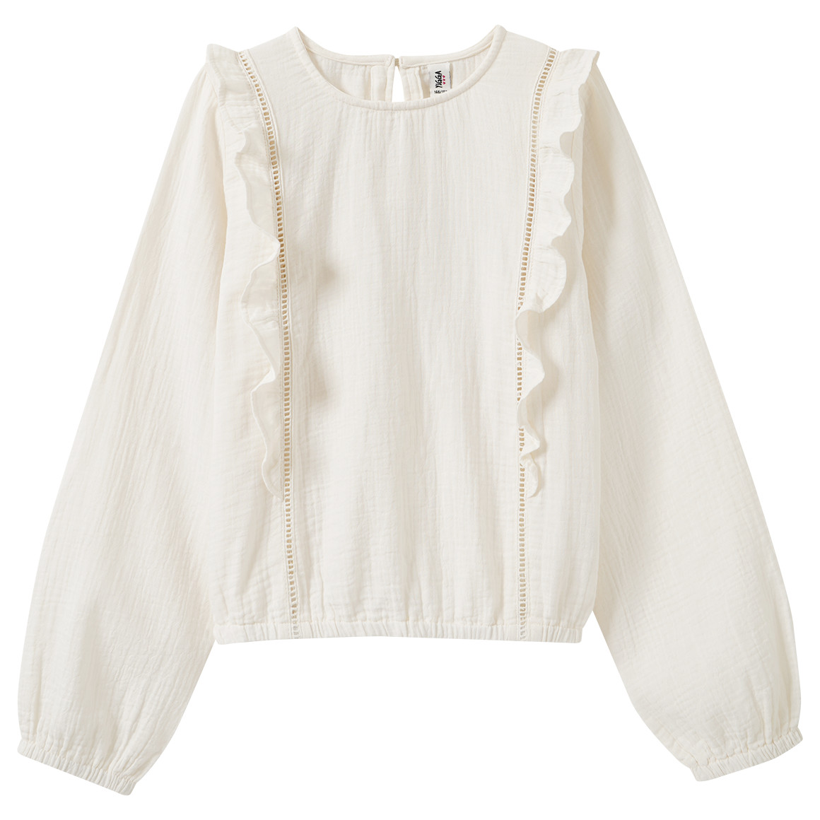 Mädchen Musselin-Bluse mit Rüschen Mädchen Musselin-Bluse mit Rüschen von Yigga