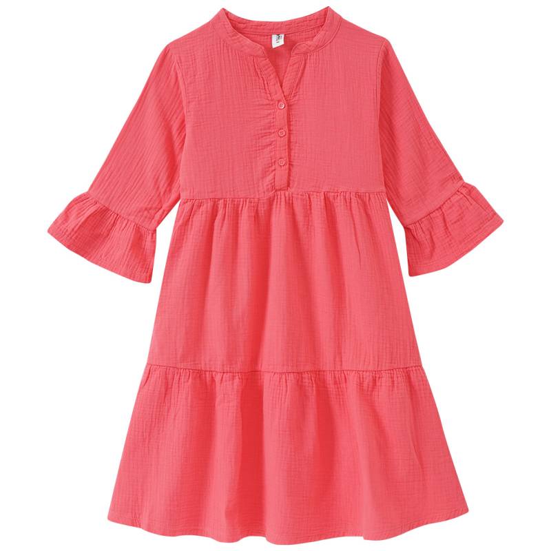 Mädchen Musselin-Kleid in unifarben von Yigga