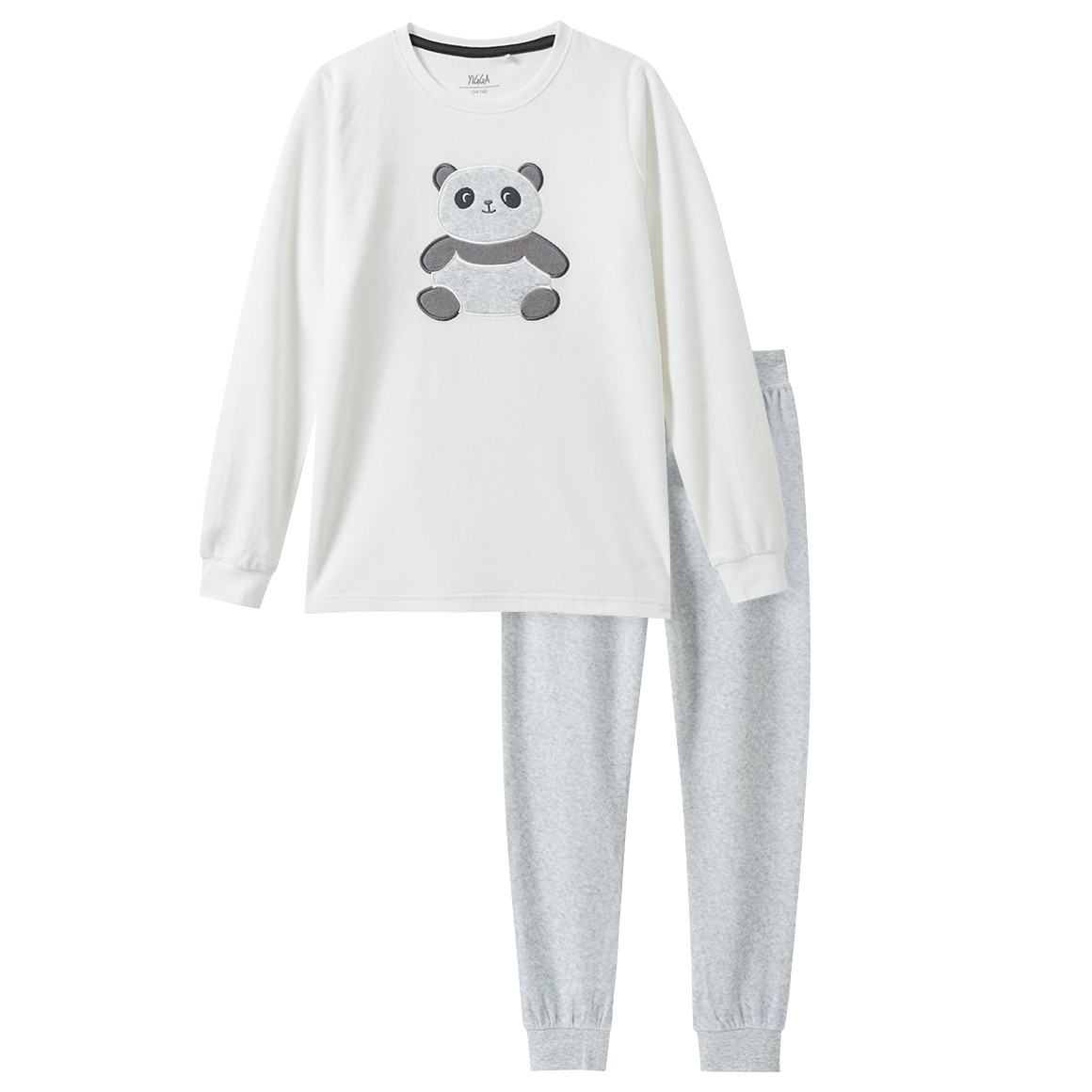 Mädchen Schlafanzug mit Panda-Applikation von Yigga