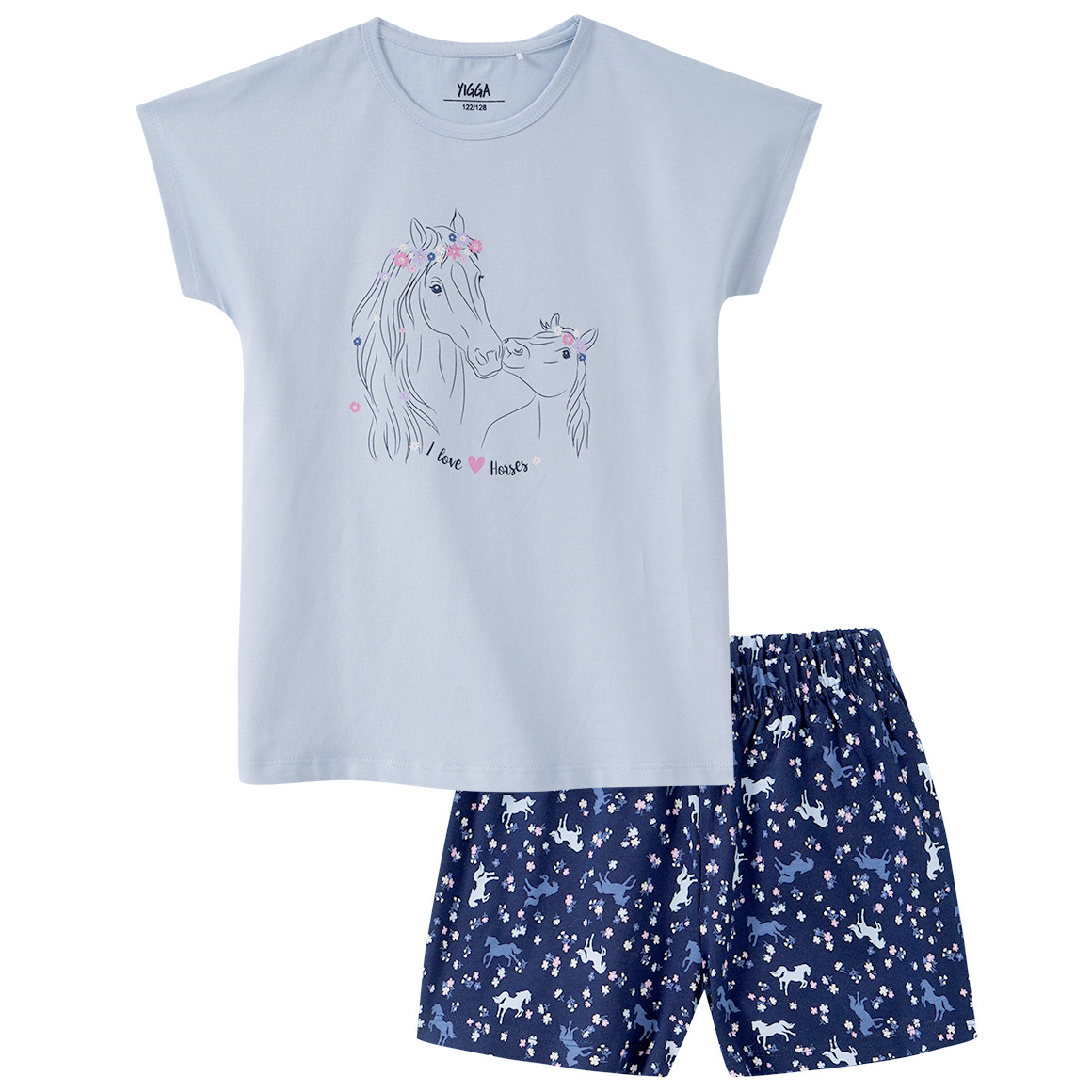 Mädchen Shorty mit Pferde-Motiv von Yigga
