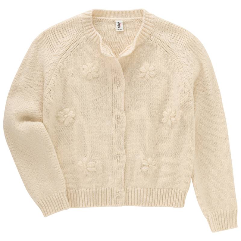 Mädchen Strickjacke mit Blumen-Applikation von Yigga