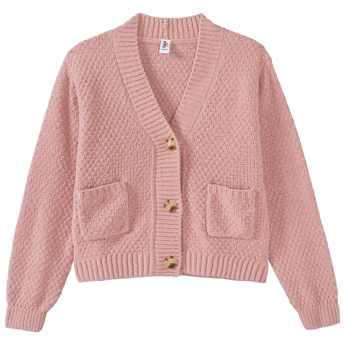 Mädchen Strickjacke mit gerippter Struktur von Yigga