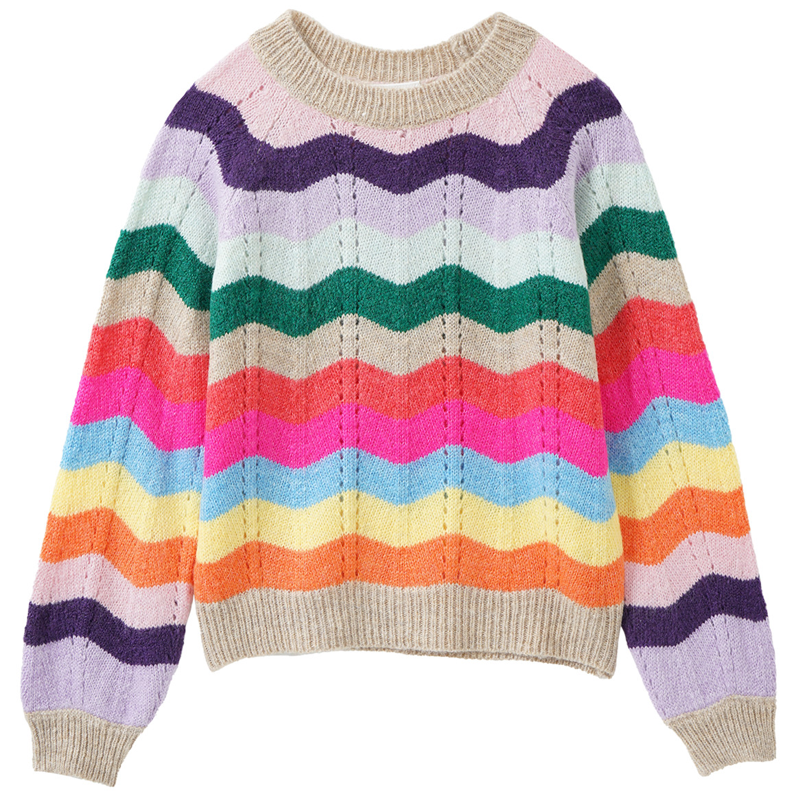 Mädchen Strickpullover mit Streifen von Yigga