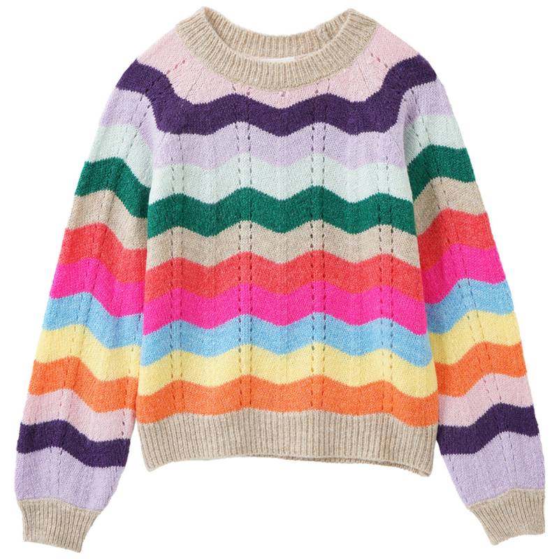 Mädchen Strickpullover mit Streifen von Yigga