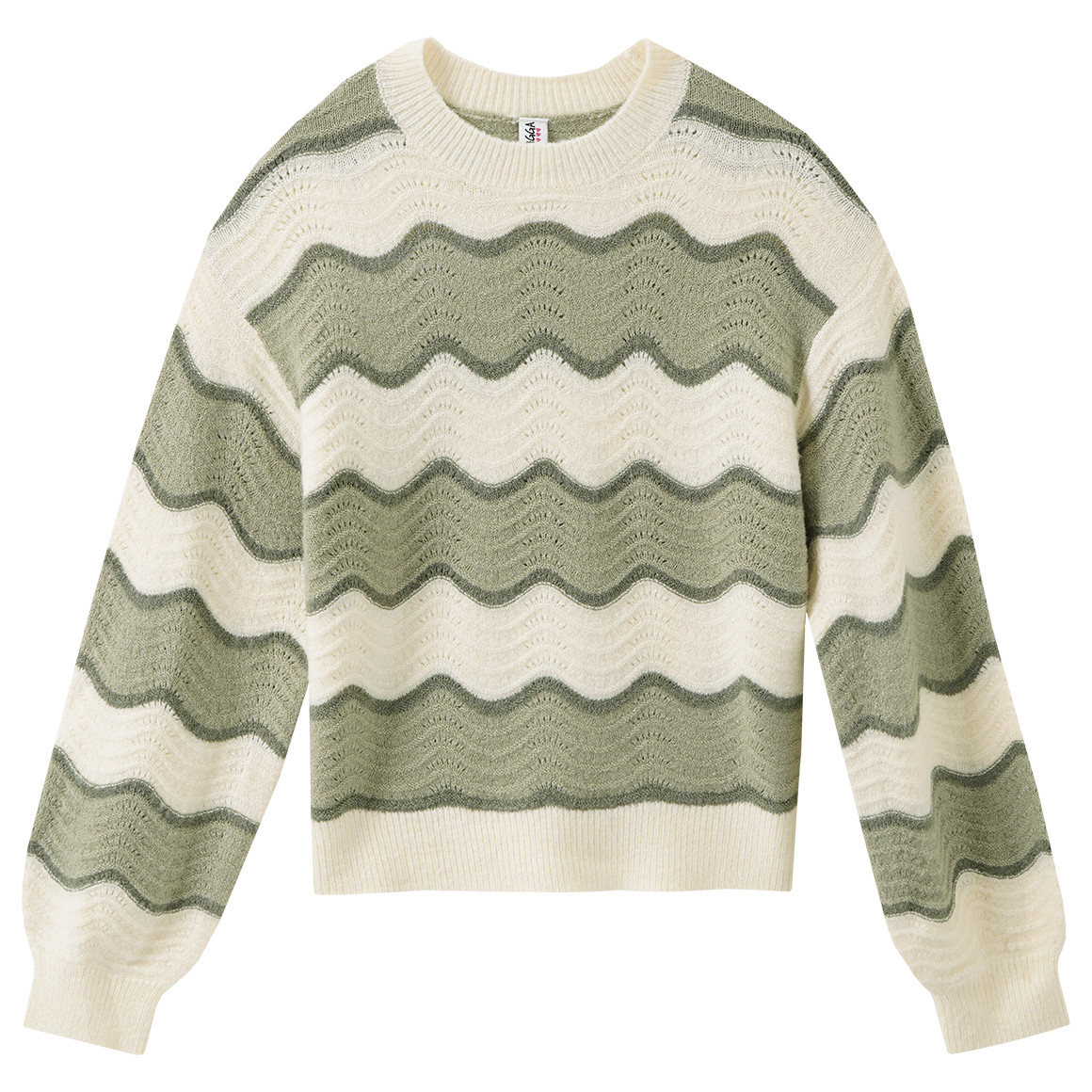 Mädchen Strickpullover mit Wellen-Muster von Yigga