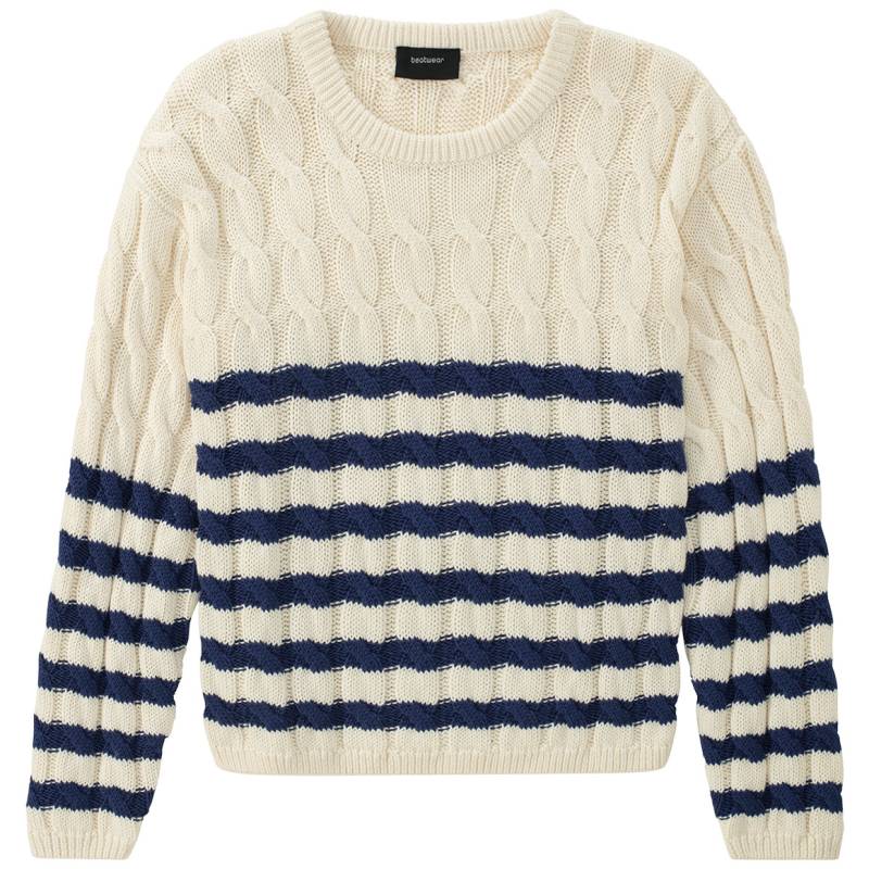 Mädchen Strickpullover mit Zopfmuster von Yigga