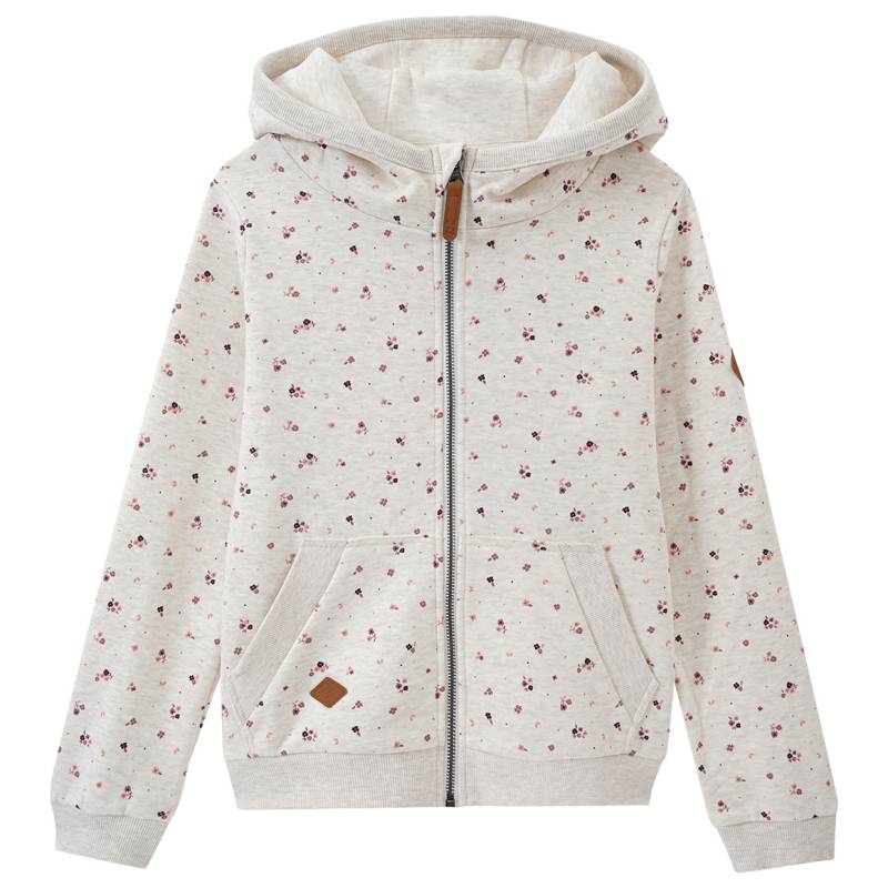 Mädchen Sweatjacke mit Blumen allover von Yigga