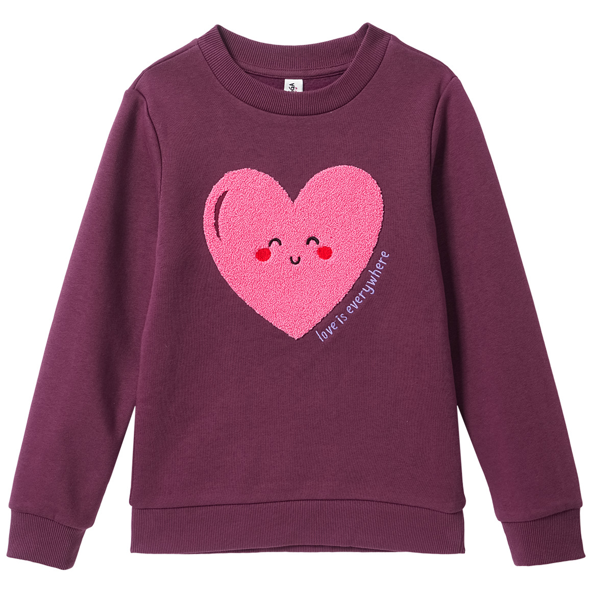 Mädchen Sweatshirt mit Herz-Applikation Mädchen Sweatshirt mit Herz-Applikation von Yigga