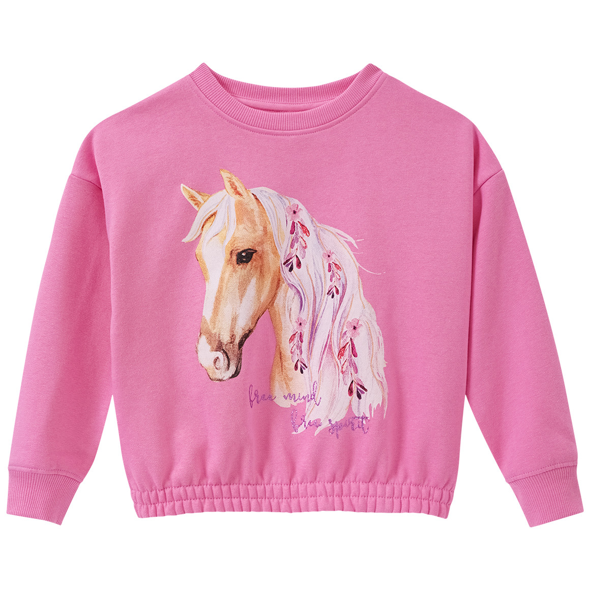 Mädchen Sweatshirt mit Pferde-Motiv von Yigga
