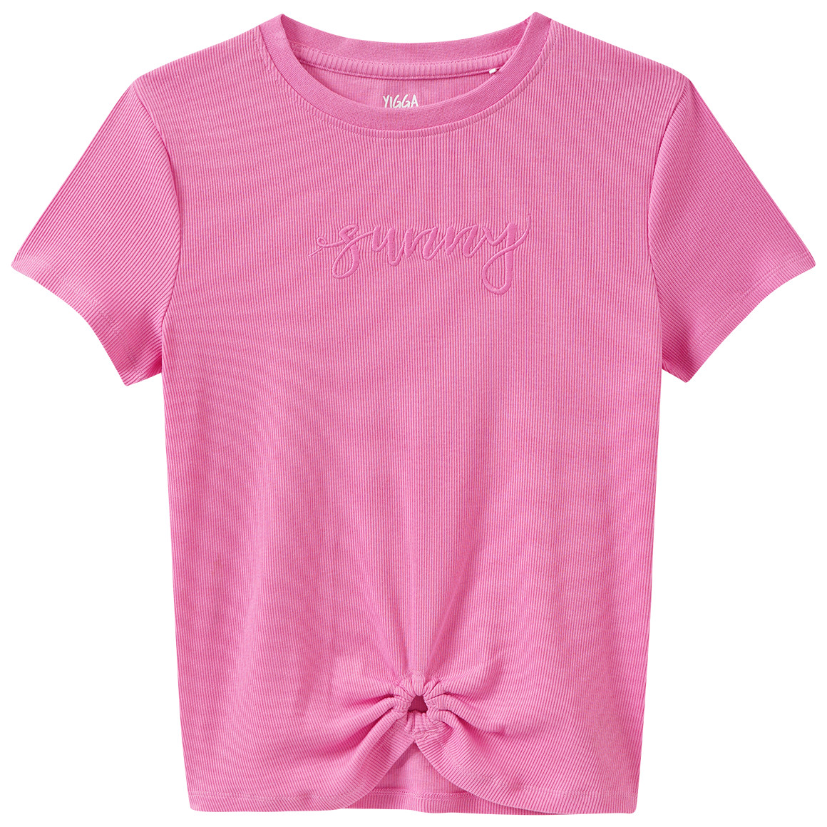 Mädchen T-Shirt mit Rippstruktur Mädchen T-Shirt mit Rippstruktur von Yigga