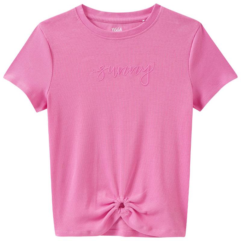 Mädchen T-Shirt mit Rippstruktur Mädchen T-Shirt mit Rippstruktur von Yigga