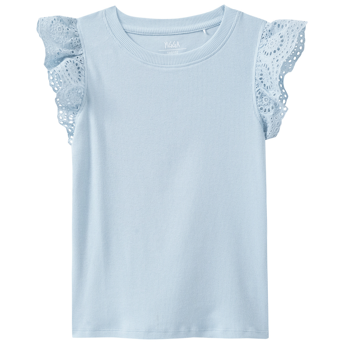 Mädchen T-Shirt mit Rippstruktur Mädchen T-Shirt mit Rippstruktur von Yigga