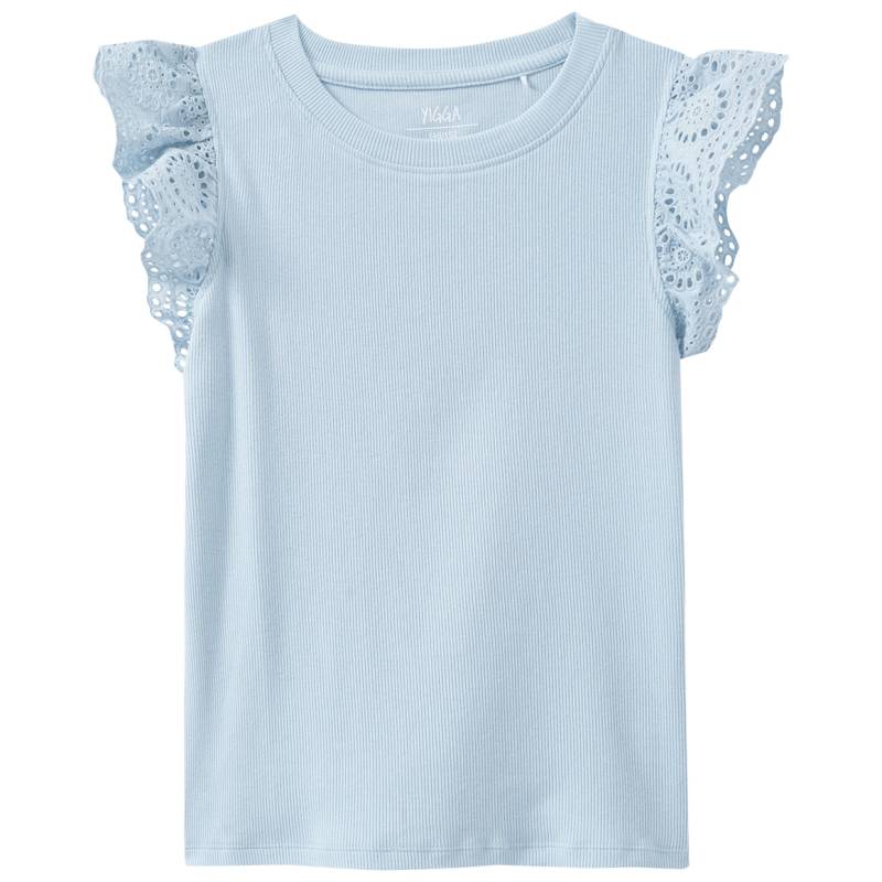 Mädchen T-Shirt mit Rippstruktur Mädchen T-Shirt mit Rippstruktur von Yigga