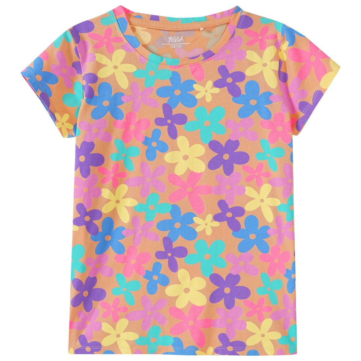 Mädchen T-Shirt mit bunten Blumen Mädchen T-Shirt mit bunten Blumen von Yigga