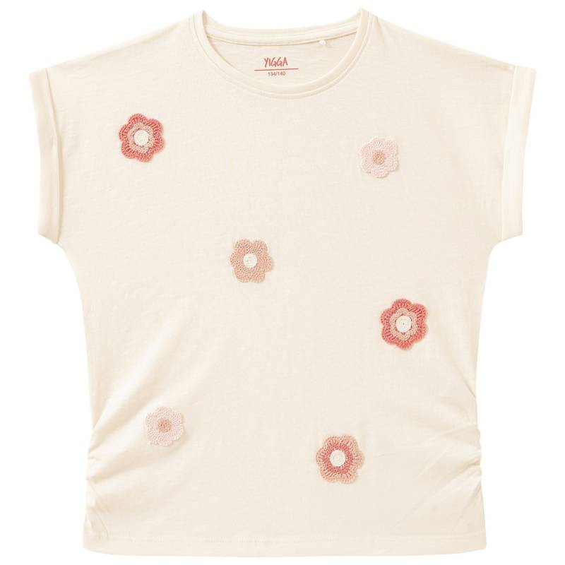 Mädchen T-Shirt mit gehäkelten Blumen von Yigga