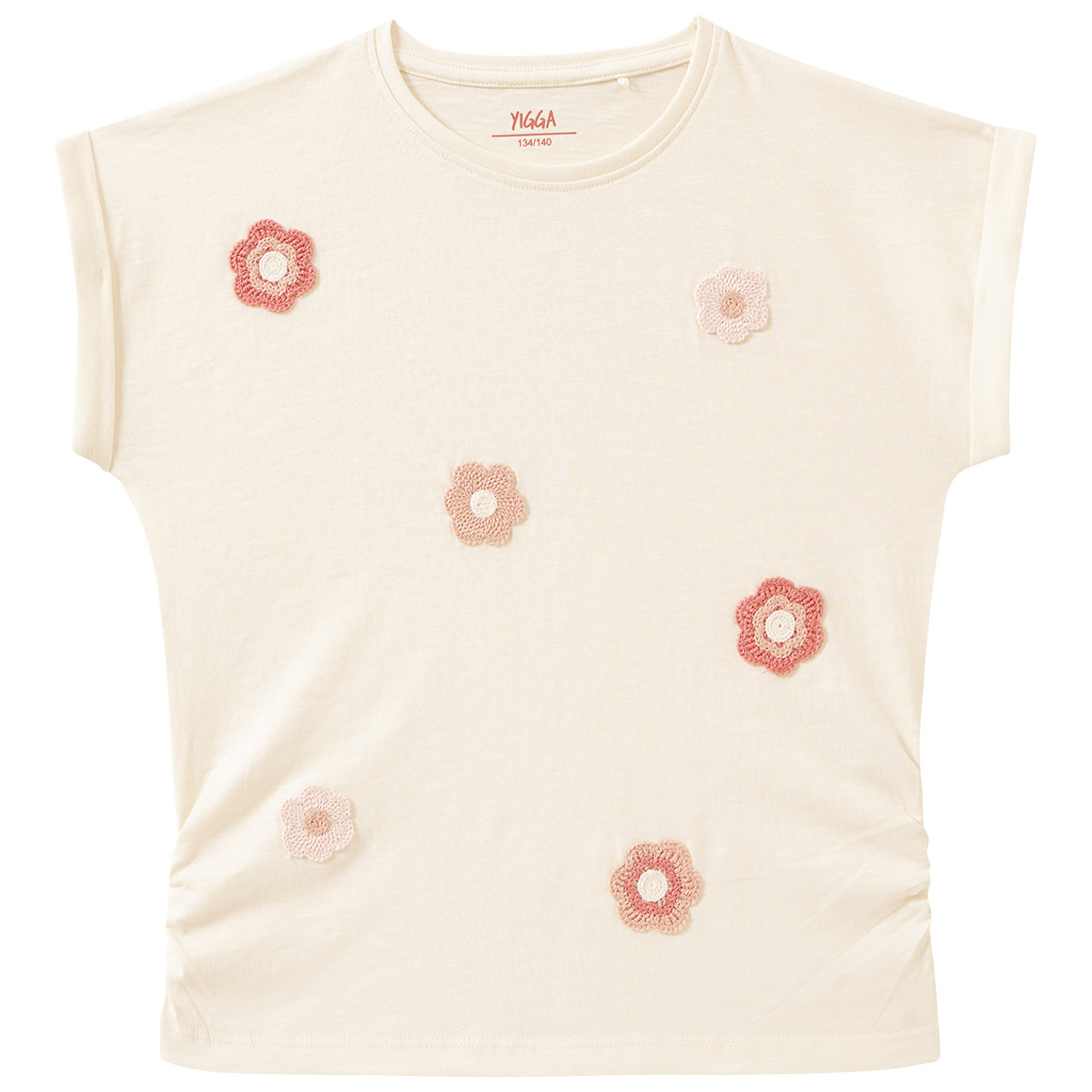 Mädchen T-Shirt mit gehäkelten Blumen von Yigga