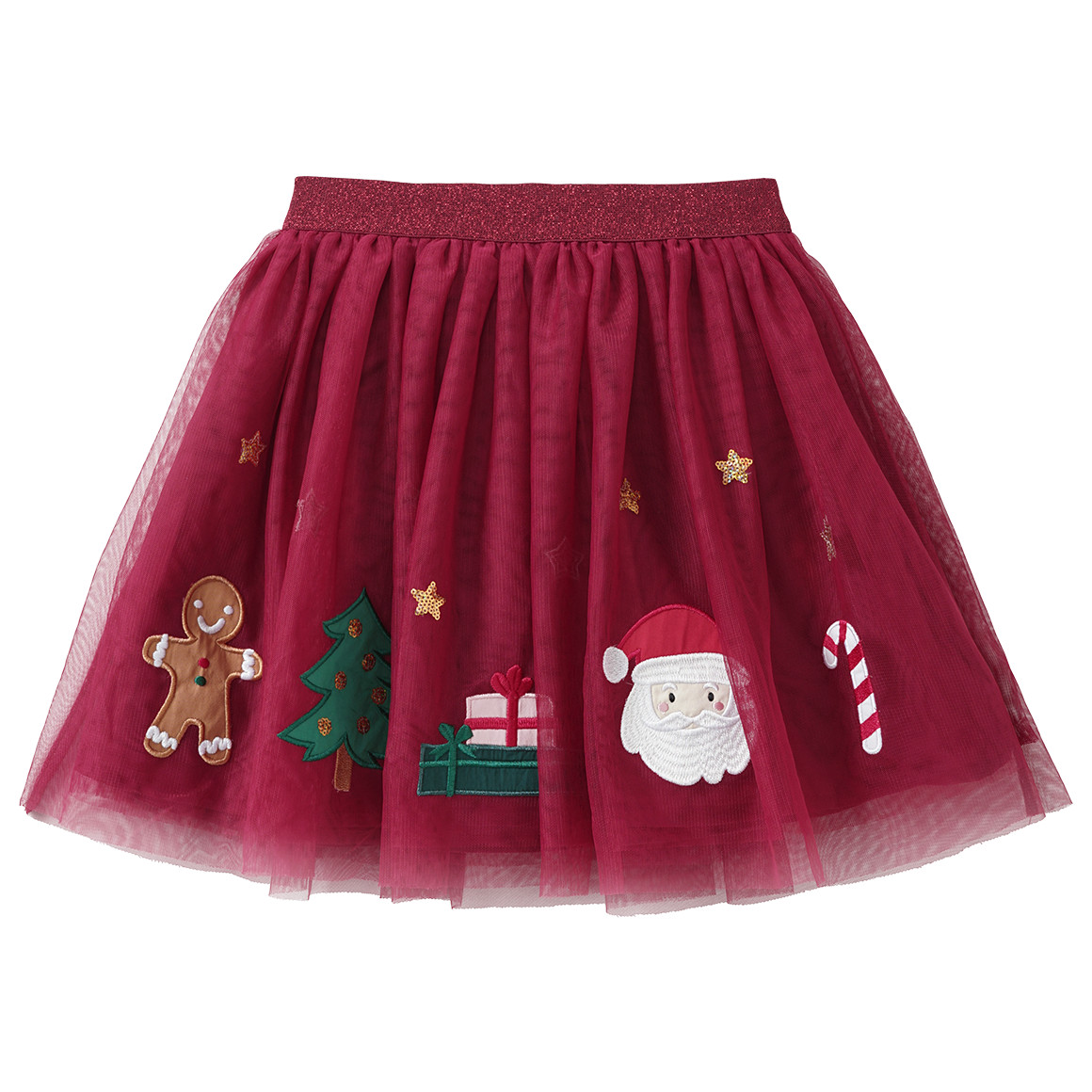 Mädchen Weihnachtsrock mit Applikationen von Yigga