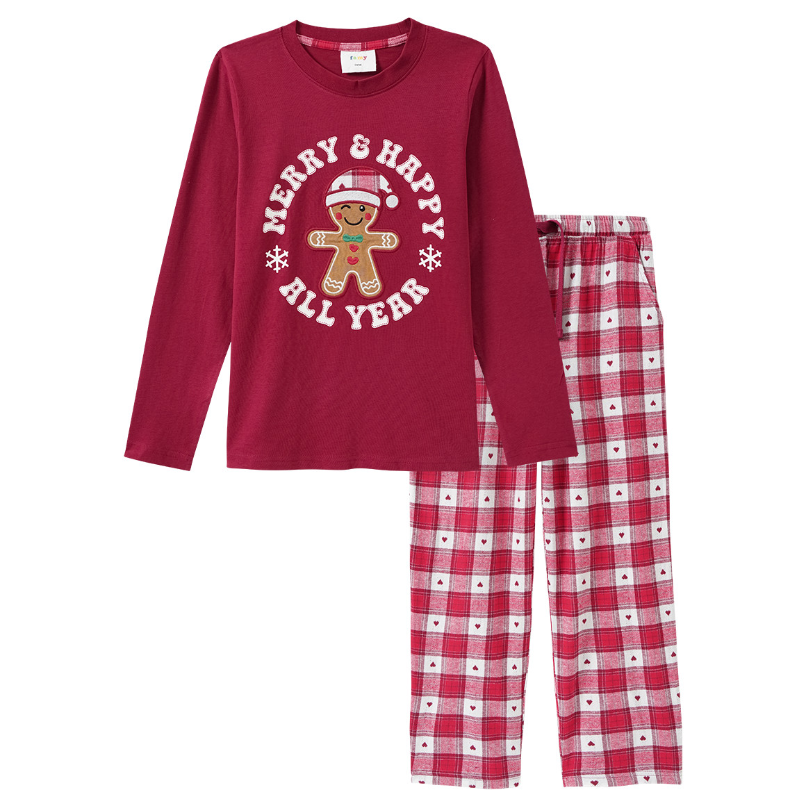 Mädchen Weihnachtsschlafanzug mit Applikation Mädchen Weihnachtsschlafanzug mit Applikation von Yigga