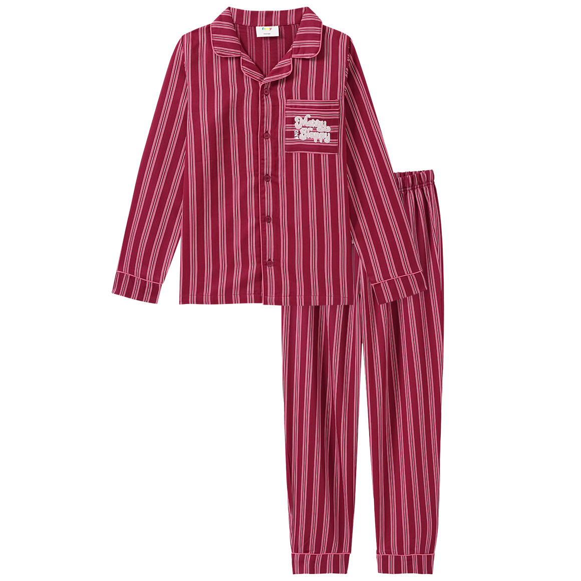 Mädchen Weihnachtsschlafanzug mit Streifen von Yigga