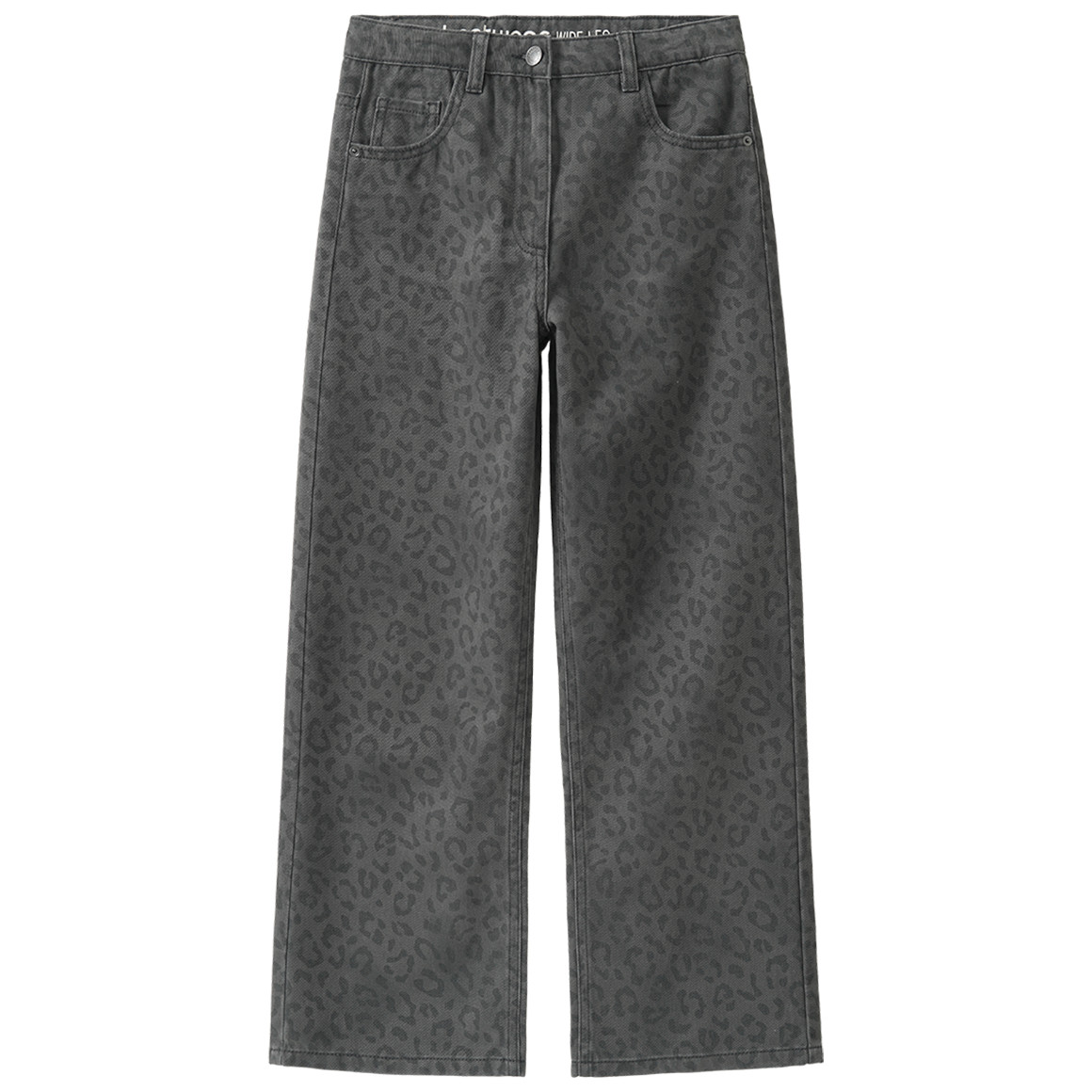 Mädchen Wide-Leg-Jeans mit Leo-Muster Mädchen Wide-Leg-Jeans mit Leo-Muster von Yigga