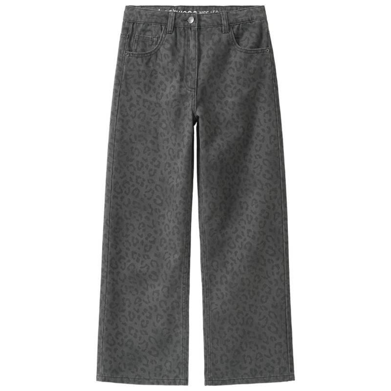 Mädchen Wide-Leg-Jeans mit Leo-Muster Mädchen Wide-Leg-Jeans mit Leo-Muster von Yigga