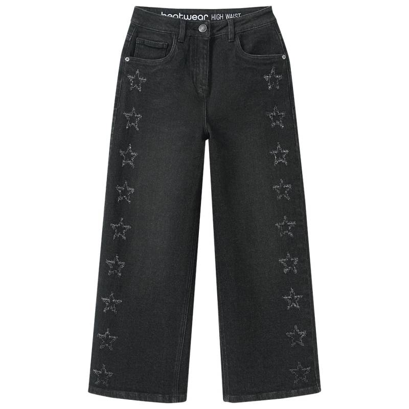 Mädchen Wide-Leg-Jeans mit dezenten Sternen von Yigga