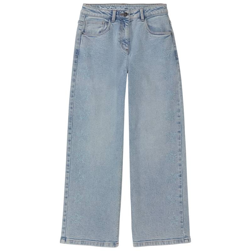 Mädchen Wide-Leg-Jeans mit dezenten Sternen Mädchen Wide-Leg-Jeans mit dezenten Sternen von Yigga