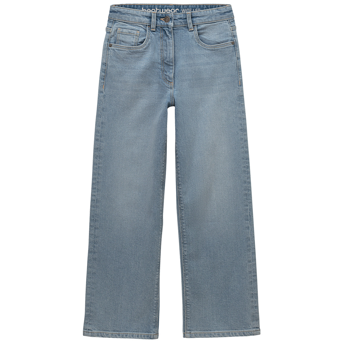 Mädchen Wide-Leg-Jeans mit verstellbarem Bund Mädchen Wide-Leg-Jeans mit verstellbarem Bund von Yigga