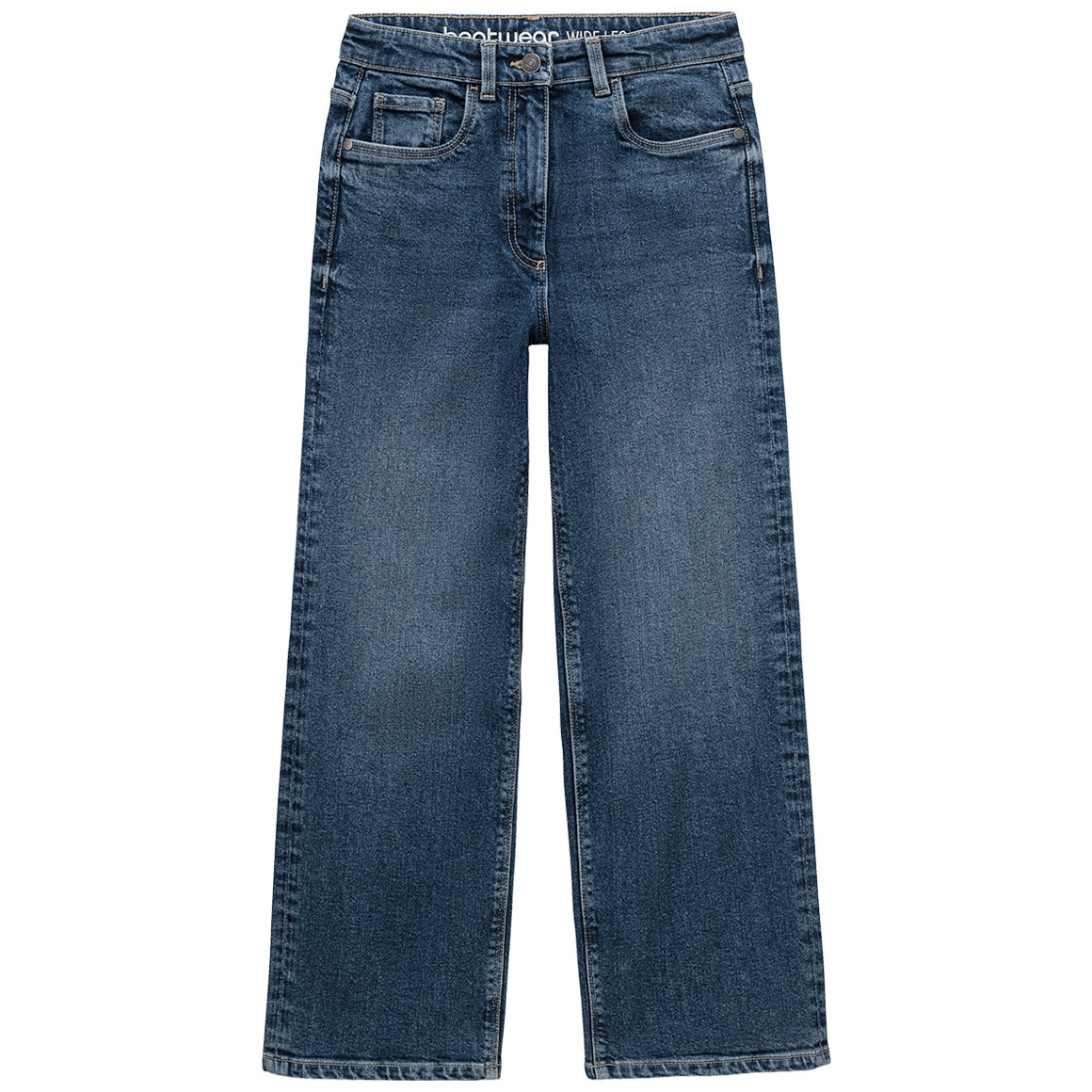 Mädchen Wide-Leg-Jeans mit verstellbarem Bund Mädchen Wide-Leg-Jeans mit verstellbarem Bund von Yigga