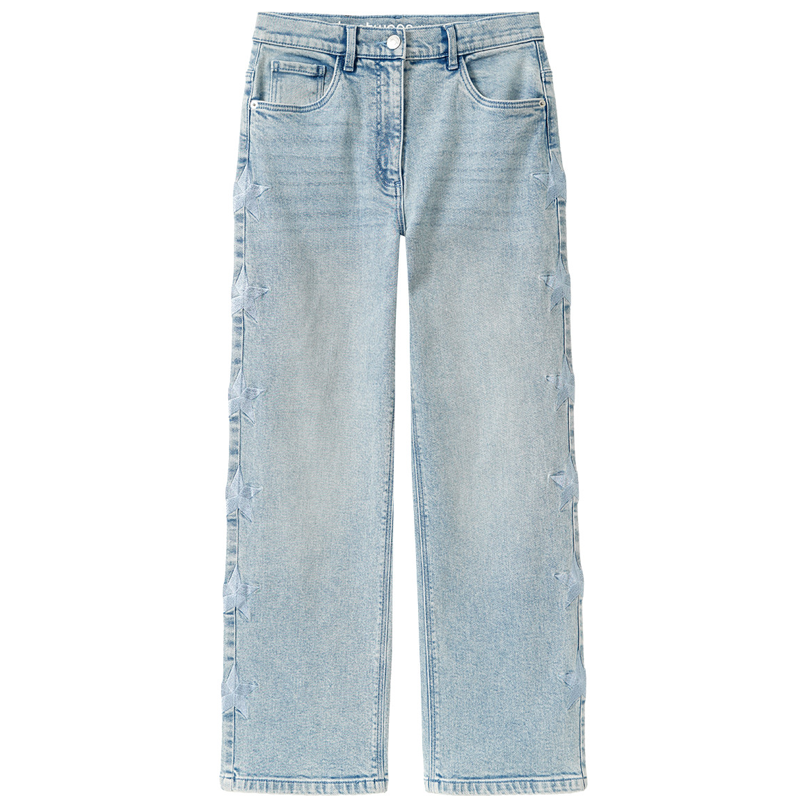 Mädchen Wide-Leg-Jeans mit verstellbarem Bund Mädchen Wide-Leg-Jeans mit verstellbarem Bund von Yigga