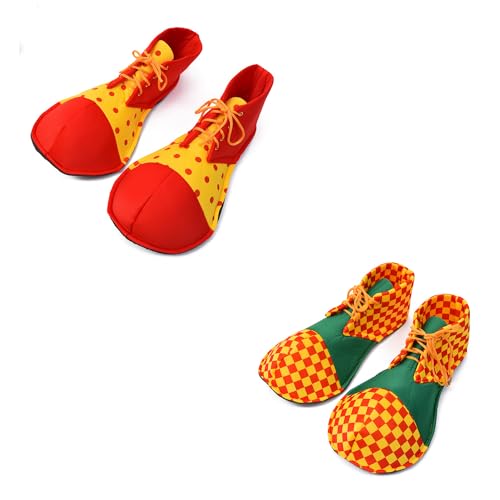 5 Regenbogen Clown Schuhe Halloween Cosplay Kostüme Erwachsene Lustige Zirkus Requisiten Sets Zubehör Weihnachtsbedarf Partygeschenke A4 von Yigoo