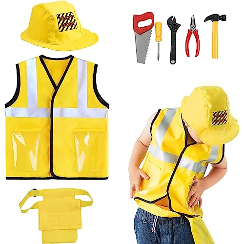 Yigoo Bauarbeiter Kostüm Rollenspiel Kinder Handwerker mit Spielzeug Werkzeug Zubehör Weihnachten Verkleidung Karneval Party Halloween Fest Yigoo Bauarbeiter Kostüm Rollenspiel Kinder Handwerker mit Spielzeug Werkzeug Zubehör Weihnachten Verkleidung Karneval Party Halloween Fest von Yigoo
