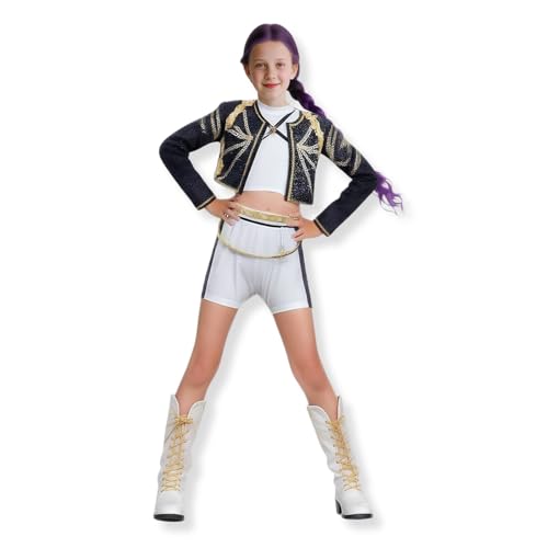 Yigoo Kpop Demon Hunter Kostüm Kinder, Mira Rumi Zoey Cosplay Outfit Mädchen, Huntr/x Anime Jäger Popsänger Idol Bühnenuniform Verkleidung für Karneval Halloween Party 120 Yigoo Kpop Demon Hunter Kostüm Kinder, Mira Rumi Zoey Cosplay Outfit Mädchen, Huntr/x Anime Jäger Popsänger Idol Bühnenuniform Verkleidung für Karneval Halloween Party 120 von Yigoo