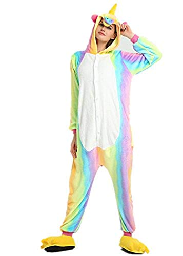 Yigoo Pyjama Jumpsuit Oneise Overall Damen Einhorn Tier Herren Lang Karneval Kostüm Cosplay Fleece mit 3D Kapuze L Yigoo Pyjama Jumpsuit Oneise Overall Damen Einhorn Tier Herren Lang Karneval Kostüm Cosplay Fleece mit 3D Kapuze L von Yigoo
