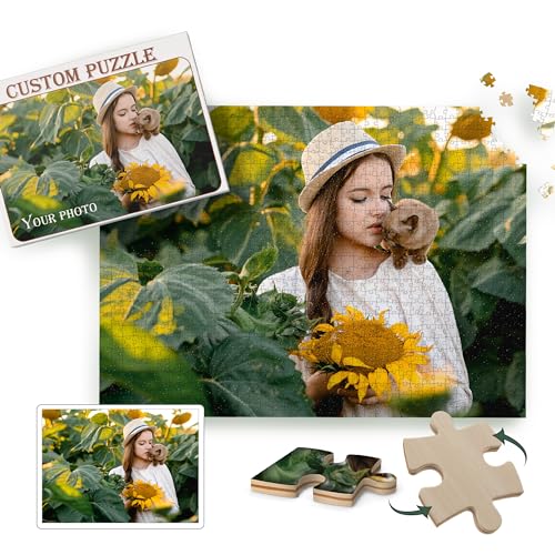 Personalisierte Holzpuzzle mit Eigenem Foto - 500/1000/1500 Teile, Fotopuzzle - Benutzerdefiniertes Geschenk mit Box, Hochwertige und Anspruchsvolle Puzzles für Erwachsene von Yihariye