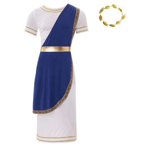 Yihuimin Antikes Römisches Griechisches Kostüm Für Männer Halloween Karneval Cosplay Grössen Sxl Blau XXL von Yihuimin