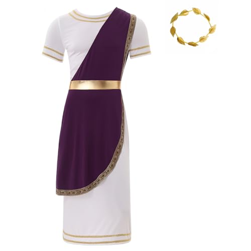 Yihuimin Antikes Römisches Griechisches Kostüm Für Männer Halloween Karneval Cosplay Grössen Sxl Lila 3XL von Yihuimin