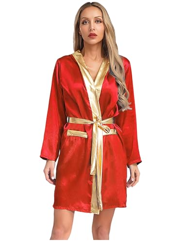 Yihuimin Damen Boxmantel Mit Kapuze Boxen Satinmantel Muay Thai Uniformen Boxkampf Kostüm Halloween Fasching Kostüm Burgund 40 Yihuimin Damen Boxmantel Mit Kapuze Boxen Satinmantel Muay Thai Uniformen Boxkampf Kostüm Halloween Fasching Kostüm Burgund 40 von Yihuimin
