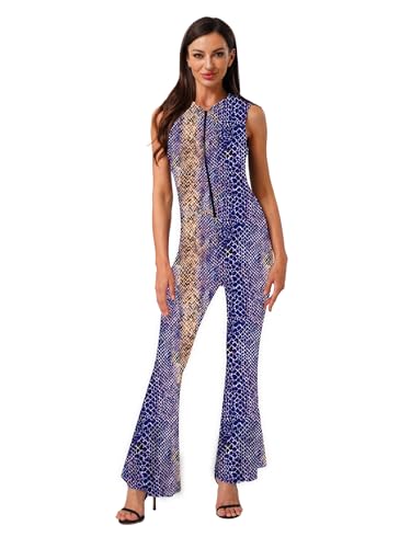 Yihuimin Damen Disco Kostüm 90er Jahre Ärmellos Gedruckte Jumpsuit mit Kapuze Frontreißverschluss Overall Halloween Faschingskostüm Clubwear Blau S Yihuimin Damen Disco Kostüm 90er Jahre Ärmellos Gedruckte Jumpsuit mit Kapuze Frontreißverschluss Overall Halloween Faschingskostüm Clubwear Blau S von Yihuimin